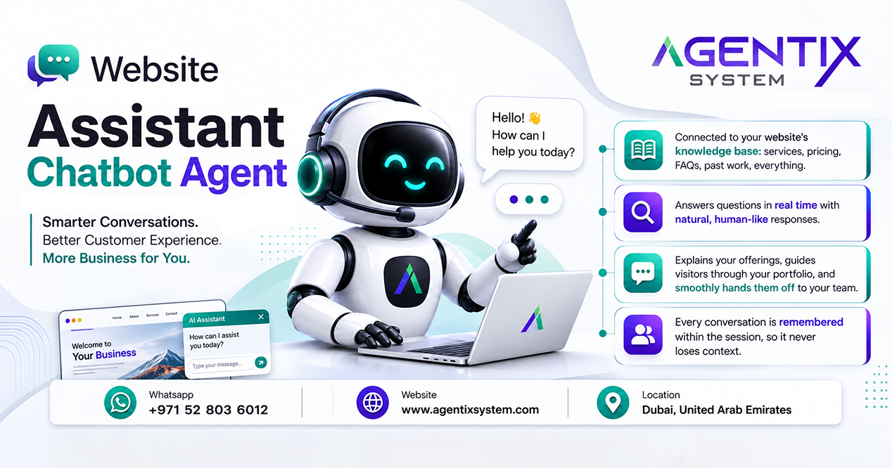 AI Website Assistant chatbot answering a visitor query in a human-like conversation
